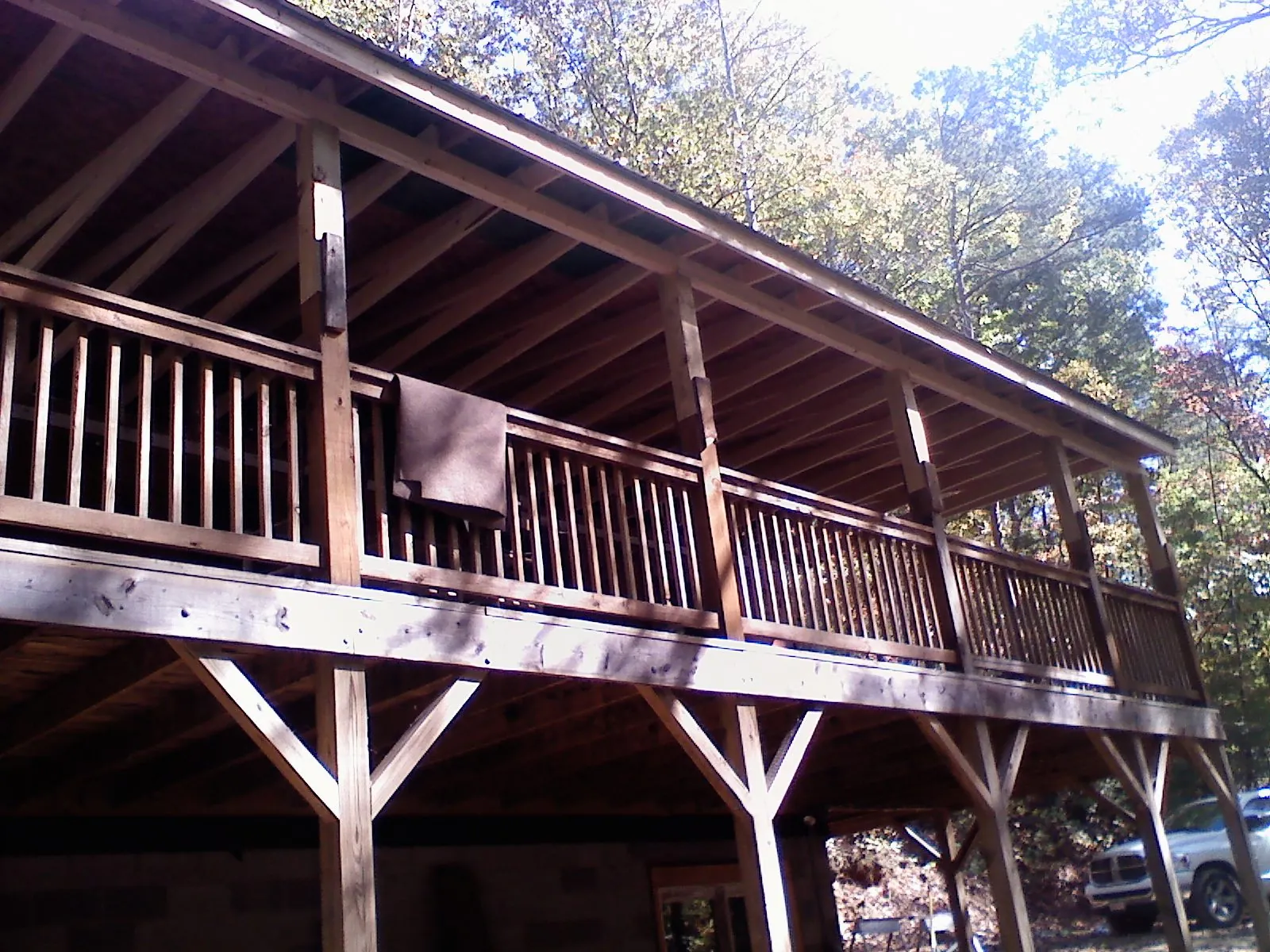Timber framing under a new elevated porch and deck — Roof Leak Repair in Shelburne Falls by Roofing Brothers